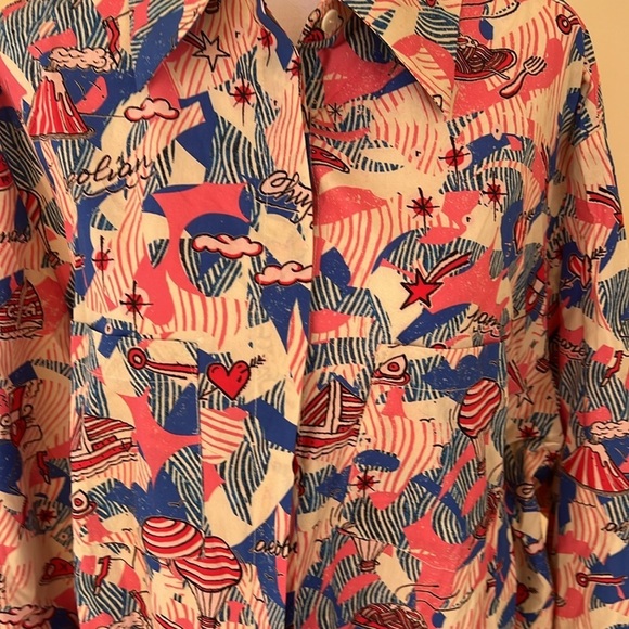 New! Chufy x Andre Saraiva medium vibrant printed front button shirt. - Picture 4 of 16